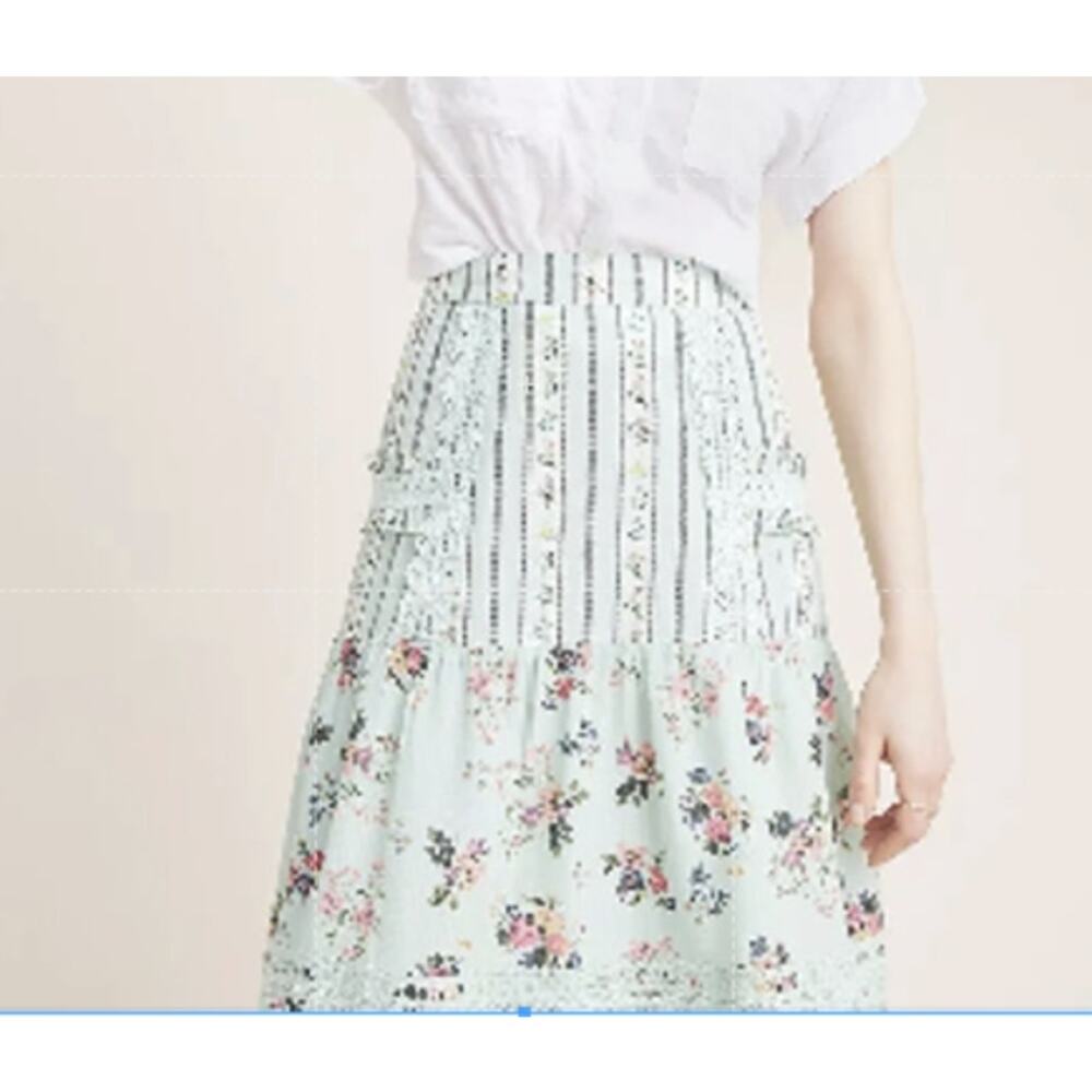 Anthropologie  Hemant & Nandita Floral Lace Skirt MSRP $160 sz X - Picture 5 of 5